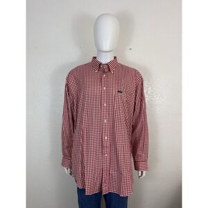 Faconnable Men's XXL Long Sleeve Button Down Shirt Red White